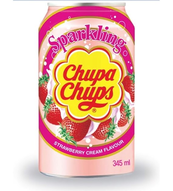 Chupa Chups truskawkowo-śmietankowy 345ml/24 e