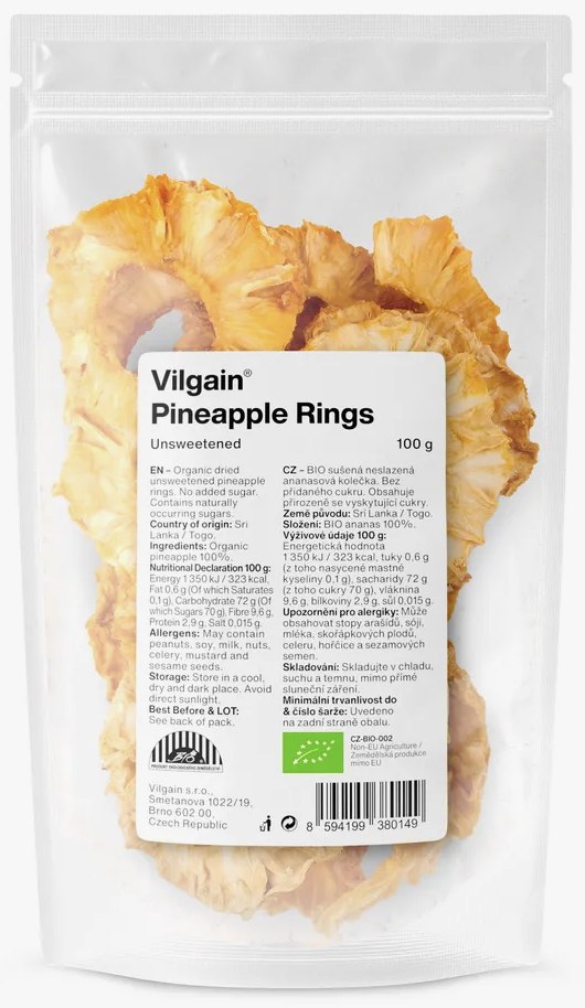 Vilgain Ananas suszony BIO 100 g * [PV39893]