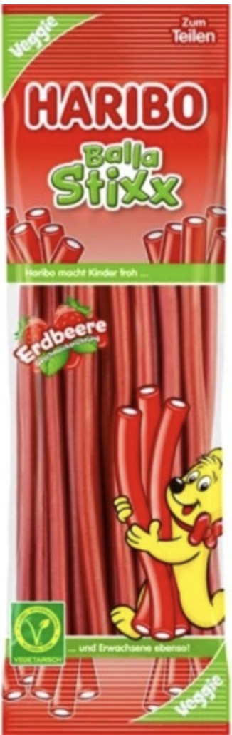 HARIBO 200G BALLA STIXX ERDBEERE