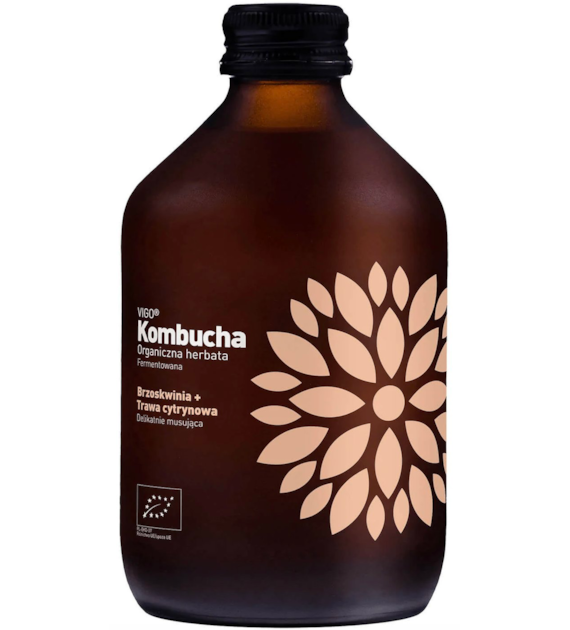 VIGO Kombucha BIO Brzoskwinia+Trawa Cytrynowa 330m