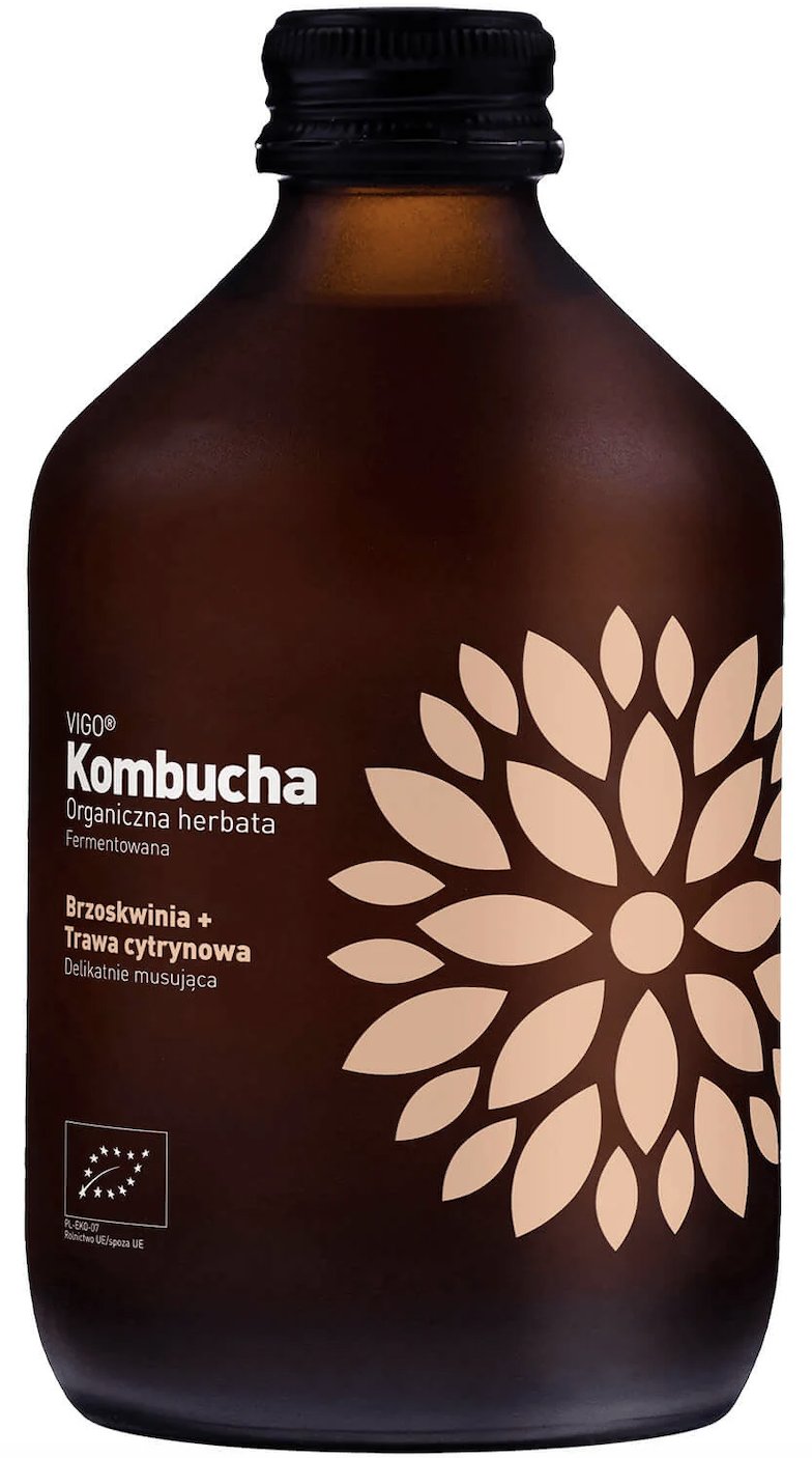 VIGO Kombucha BIO Brzoskwinia+Trawa Cytrynowa 330m