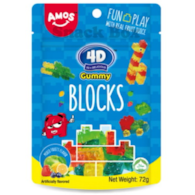 4D Żelki Bloczki - Mieszanka Owocowa |2x12x72g|