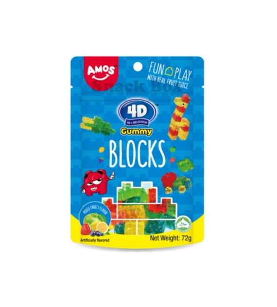 4D Żelki Bloczki - Mieszanka Owocowa |2x12x72g|