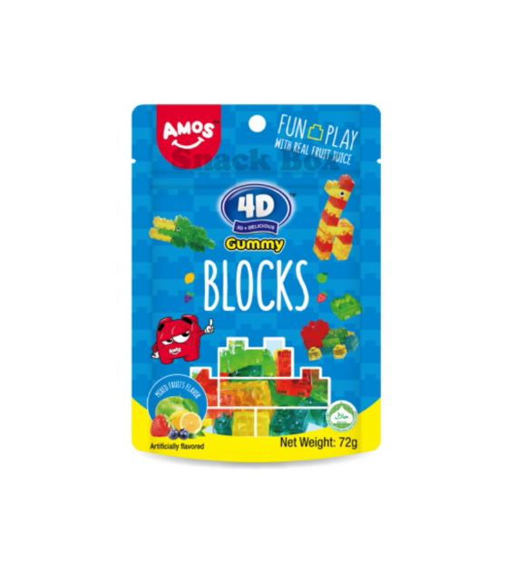 4D Żelki Bloczki - Mieszanka Owocowa |2x12x72g|