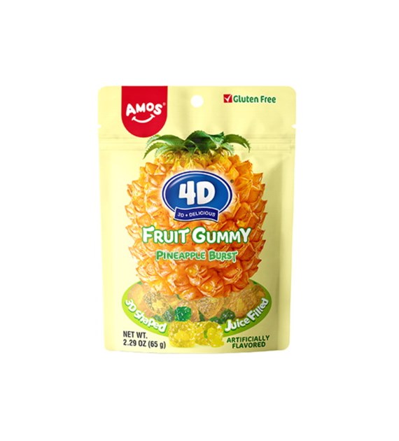 4D Owocowe Żelki - Ananas | 2x12x65g | x