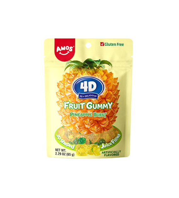 4D Owocowe Żelki - Ananas | 2x12x65g | x