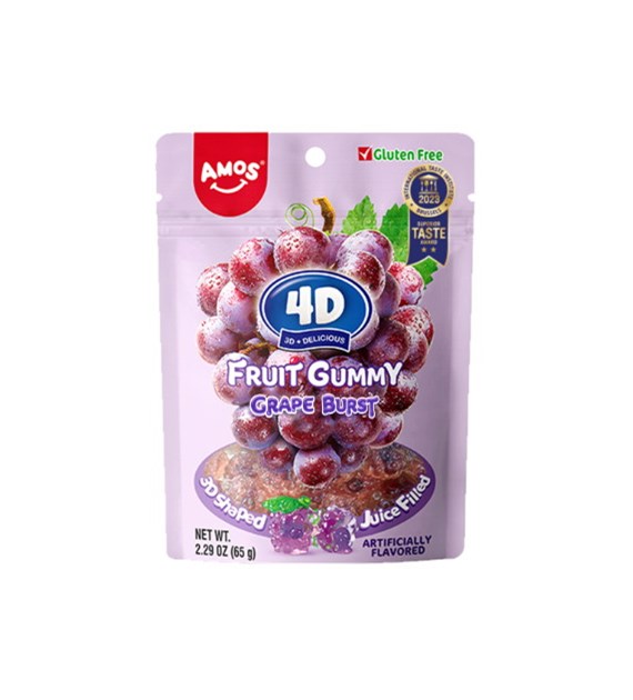 4D Owocowe Żelki - Winogrono | 2x12x65g |