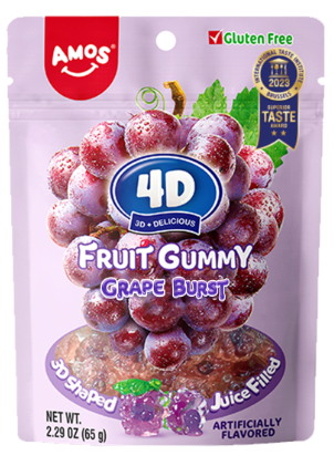 4D Owocowe Żelki - Winogrono | 2x12x65g |