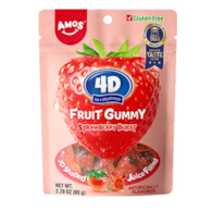 4D Owocowe Żelki - Truskawka | 2x12x65g |