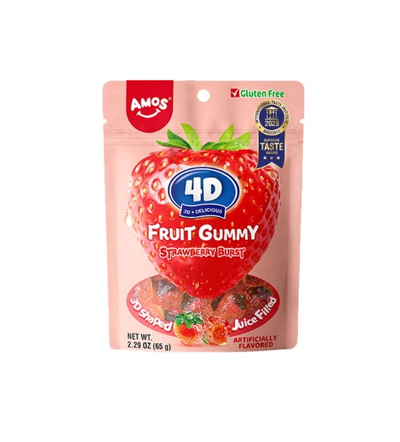 4D Owocowe Żelki - Truskawka | 2x12x65g |