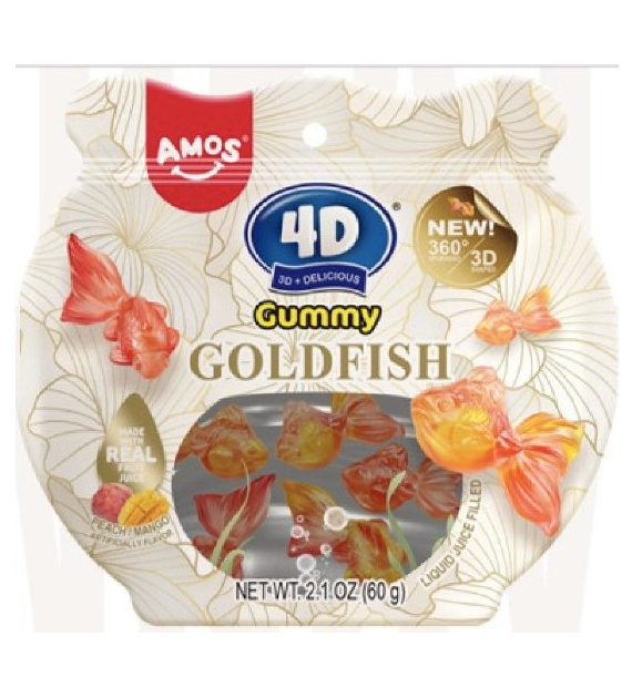 4D Żelki Złota Rybka Mango & Brzoskwinia|2x12x60g|