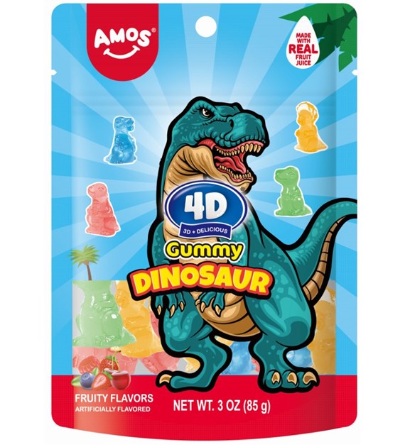 4D Żelki Dinozaury - Owocowy Smak | 2x12x65g |