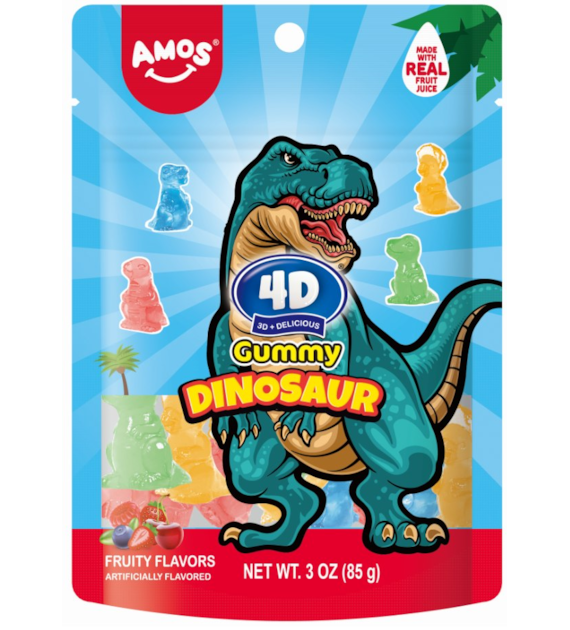 4D Żelki Dinozaury - Owocowy Smak | 2x12x65g |