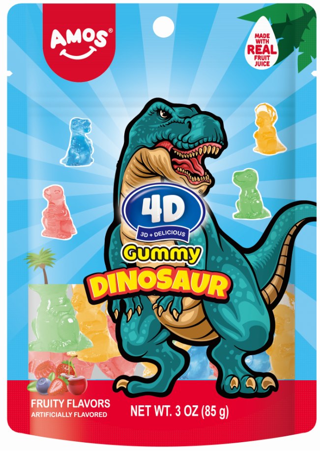 4D Żelki Dinozaury - Owocowy Smak | 2x12x65g |