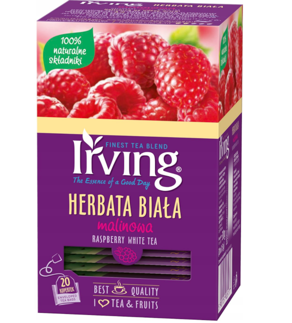 IRVING 20T HERBATA BIAŁA MALINOWA /12