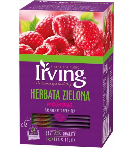IRVING 20T HERBATA ZIELONA MALINOWA /12