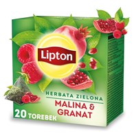 LIPTON 20T HERBATA ZIELONA MALINA & GRANAT /12