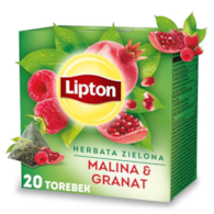 LIPTON 20T HERBATA ZIELONA MALINA & GRANAT /12