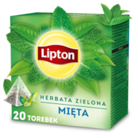 LIPTON 20T HERBATA ZIELONA MIĘTA /12