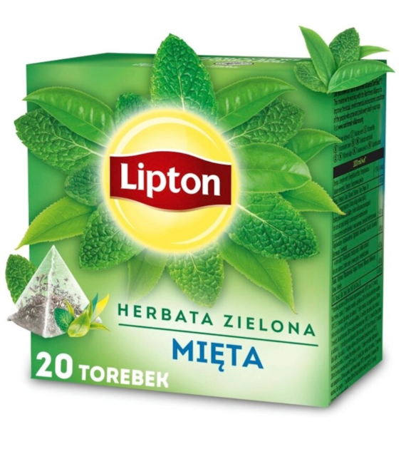 LIPTON 20T HERBATA ZIELONA MIĘTA /12