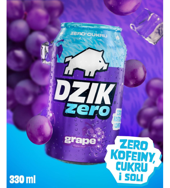 DZIK® ZERO CAFFEINE ZERO KALORII GRAPE 330 ML