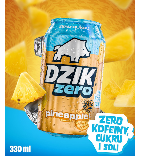 DZIK® ZERO CAFFEINE ZERO KALORII PINEAPPLE 330 ML