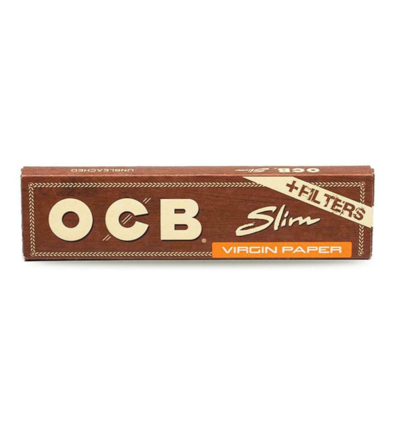 Bibułki OCB Virgin Brown Slim + filters (długie br