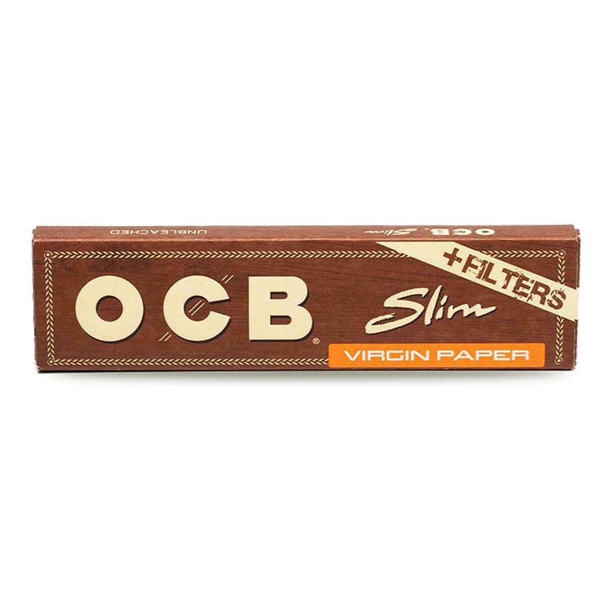 Bibułki OCB Virgin Brown Slim + filters (długie br